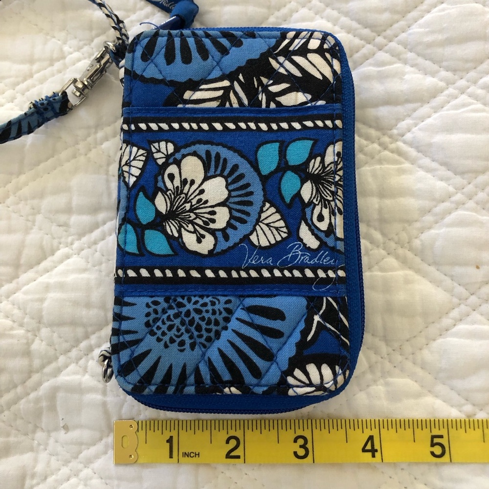 Vera Bradley Blue and White Floral Bifold Wallet/Phone Holder - Picture 13 of 14